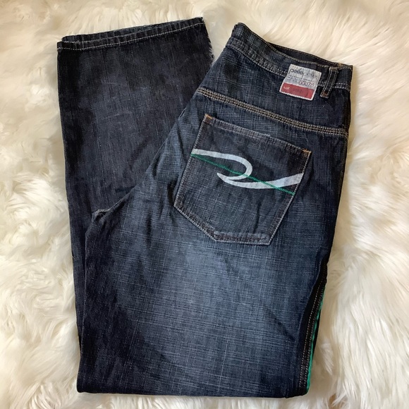 Pelle Pelle Marc Buchanan Men’s Blue HipHop Jeans Size 36 X 34 Y2K 90’s Cotton - Picture 9 of 10